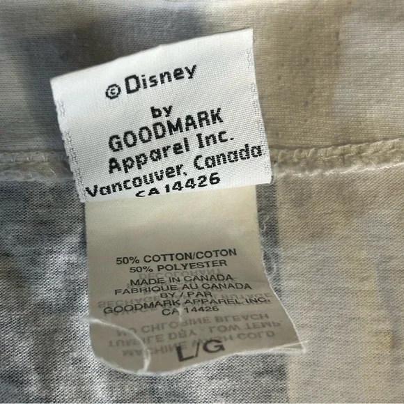 Vintage Mickey Mouse Baseball Style Shirt Disney Large Button Down Blue & White - Picture 7 of 9